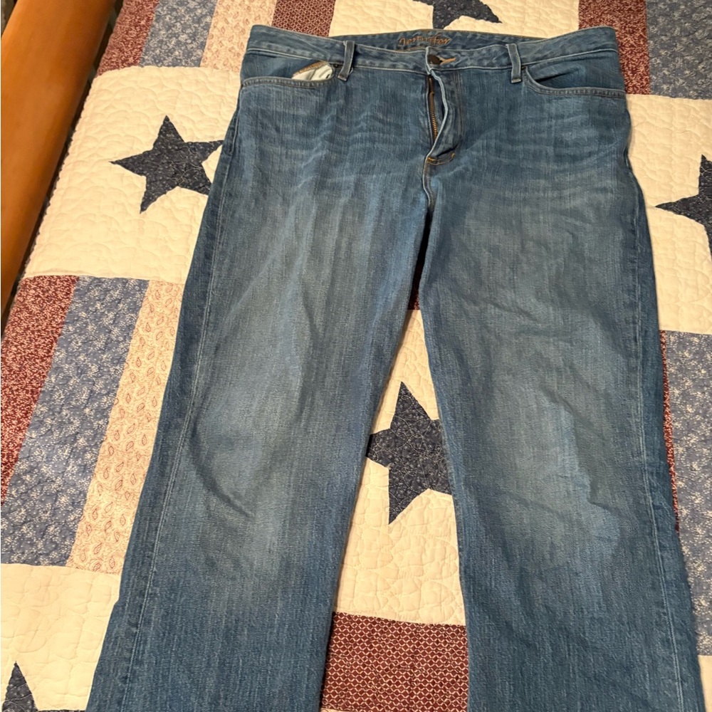 Jenni Blue Denim Jeans with Gold Stitching
